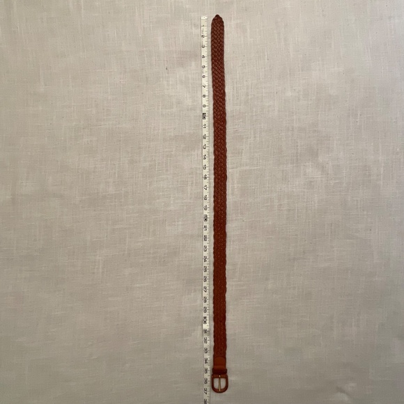 Talbots Vintage 90s Brown Woven Leather Braided Boho Western Adjustable Belt M - Picture 6 of 12
